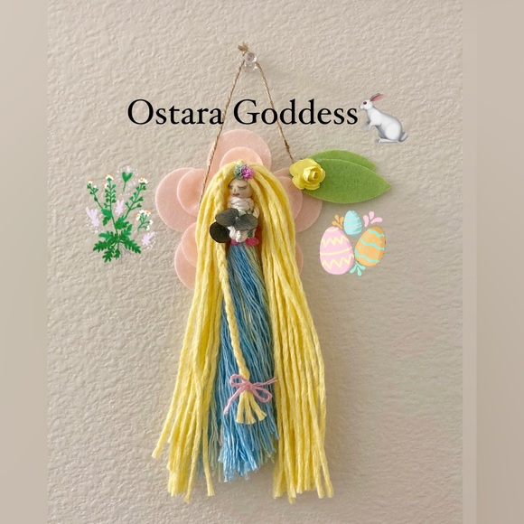 Ostara Goddess Fertility and renewal inspired Macramé Hanger Doll - Picture 3 of 10